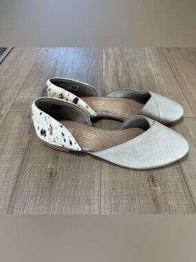 NWOT Toms Jutti Calf Hair Suede D'Orsay Flats